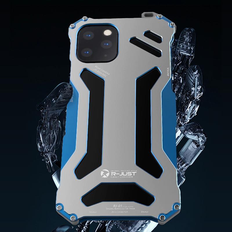 I-phone 11, 12, 13, 14, 15 Aluminium Frame Metallic Case