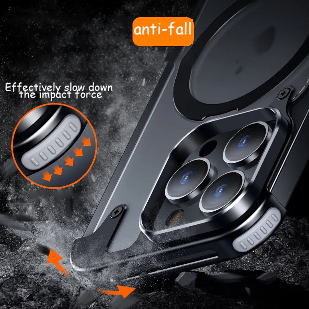 Frosted Anti-Fall Magsafe Ring Stand Case - iPhone 11, 12, 13, 14, 15 Series