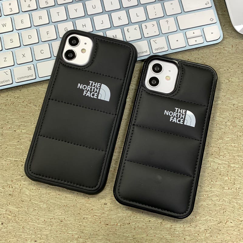 The North Face Puffer Edition Black Bumper Back Case For Iphone 11, 12, 13, 14, 15 Series