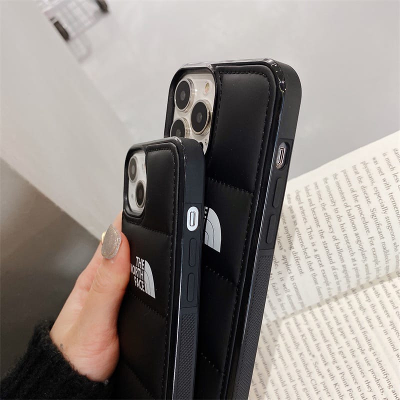 The North Face Puffer Edition Black Bumper Back Case For Iphone 11, 12, 13, 14, 15 Series