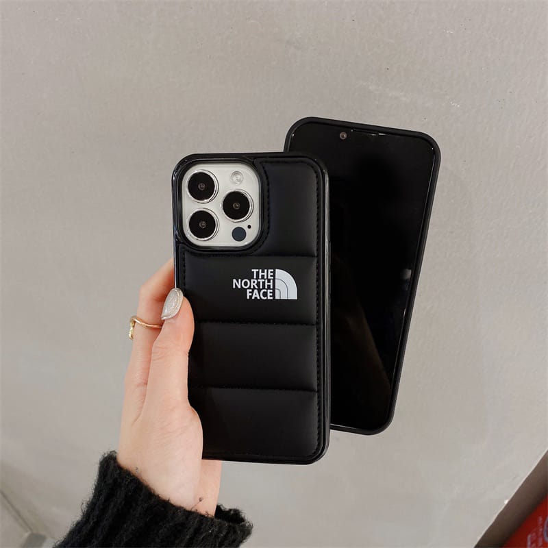The North Face Puffer Edition Black Bumper Back Case For Iphone 11, 12, 13, 14, 15 Series