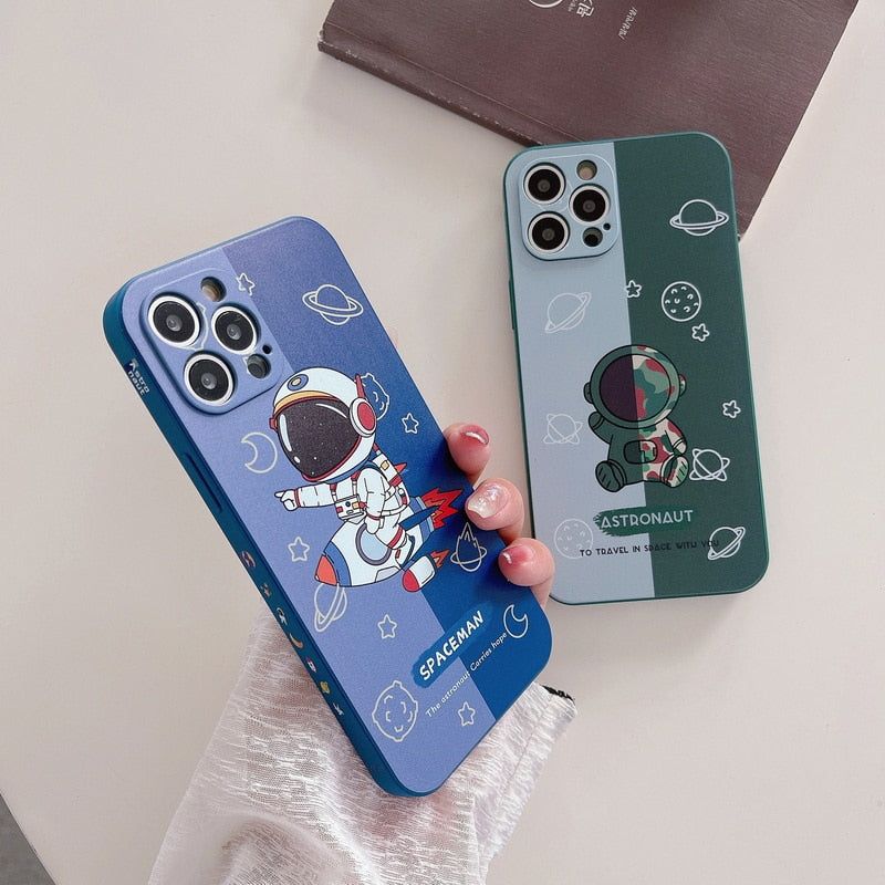 Bumper Print Space Soft Cute Phone Cases for iPhone 6 6s 7 8 Plus X Xs XR 11 12 13 Pro Max