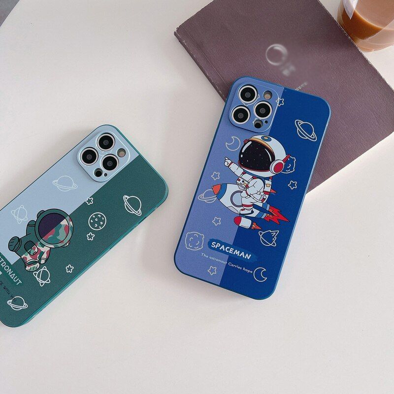 Bumper Print Space Soft Cute Phone Cases for iPhone 6 6s 7 8 Plus X Xs XR 11 12 13 Pro Max