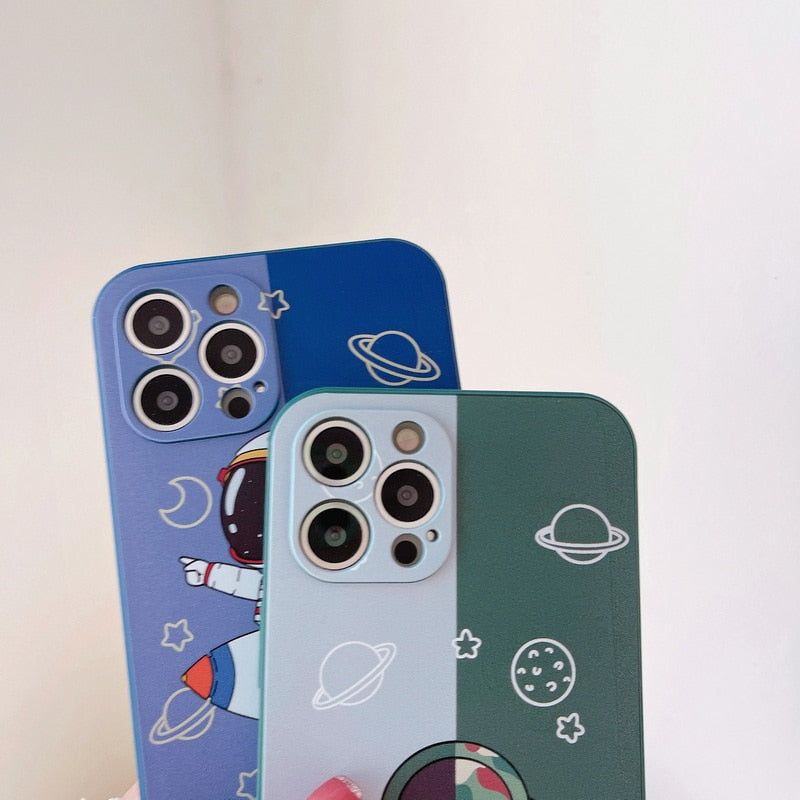 Bumper Print Space Soft Cute Phone Cases for iPhone 6 6s 7 8 Plus X Xs XR 11 12 13 Pro Max