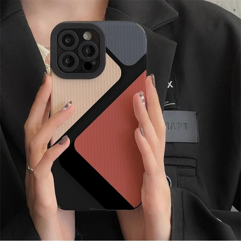 Cute Block Triangle Phone Case for iPhone 11, 12, 13, 14 Pro Max, 14 Plus, and 12, 13 Mini – Cover