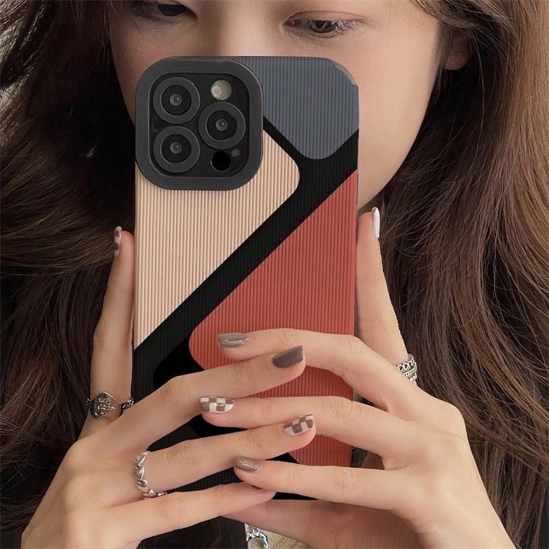 Cute Block Triangle Phone Case for iPhone 11, 12, 13, 14 Pro Max, 14 Plus, and 12, 13 Mini – Cover