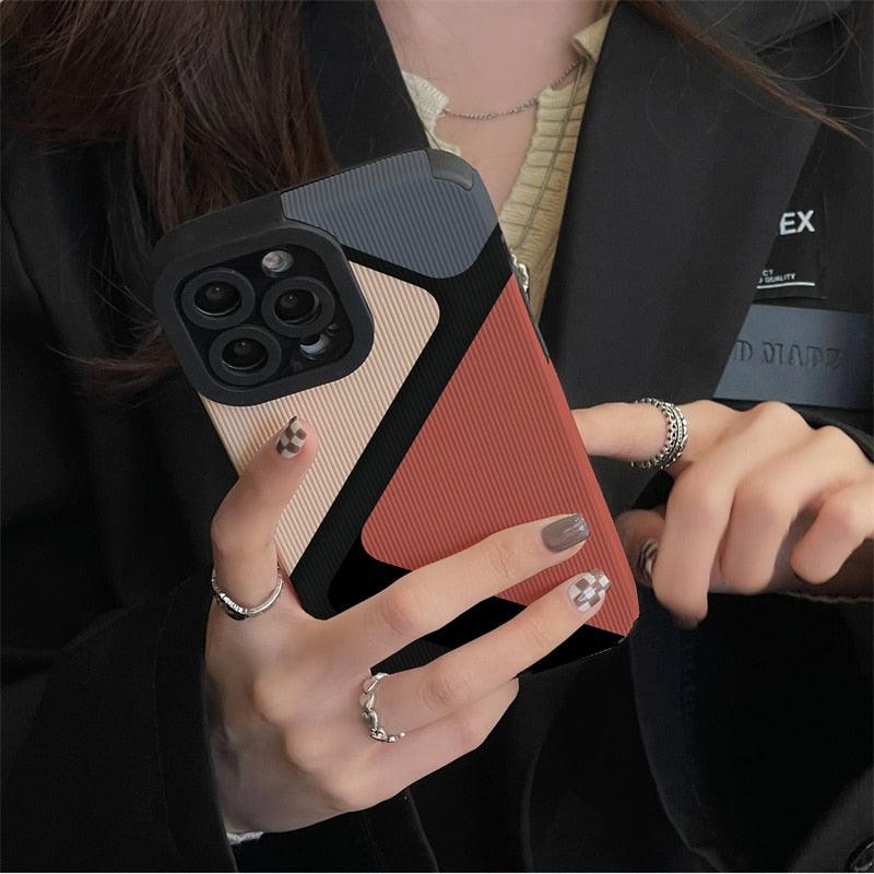 Cute Block Triangle Phone Case for iPhone 11, 12, 13, 14 Pro Max, 14 Plus, and 12, 13 Mini – Cover