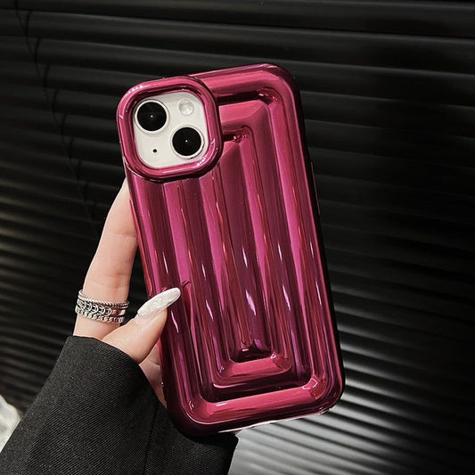 Cute Phone Cases For iPhone 14 13 12 11 Pro Max 14 Plus - Luxury Plating 3D Stripe