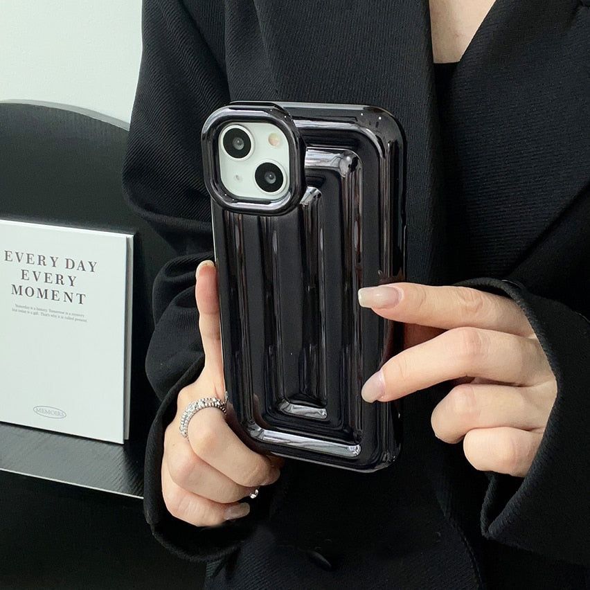 Cute Phone Cases For iPhone 14 13 12 11 Pro Max 14 Plus - Luxury Plating 3D Stripe