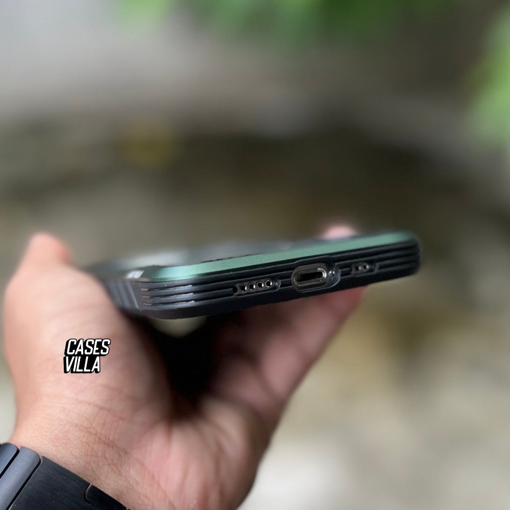 iPhone 11, 12, 13, 14, 15 Case - Alpine Green Defence Shield Metal Cover | Military Grade Protection