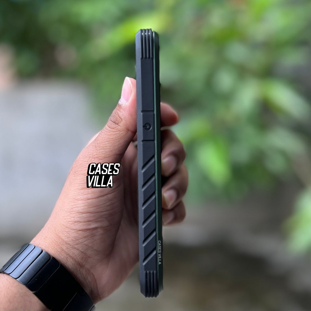 iPhone 11, 12, 13, 14, 15 Case - Alpine Green Defence Shield Metal Cover | Military Grade Protection