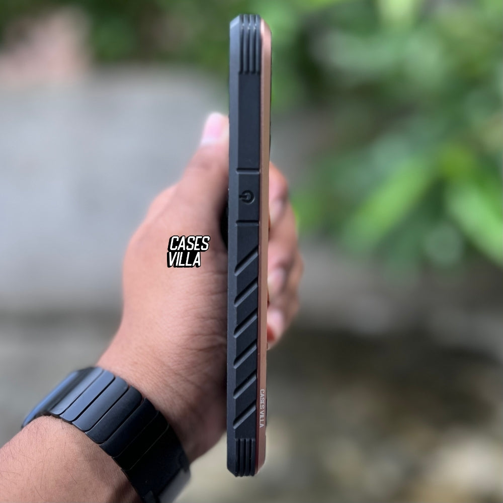 iPhone 11, 12, 13, 14, 15 Series Case - Gold Defence Shield Metal Cover | Military Grade Protection